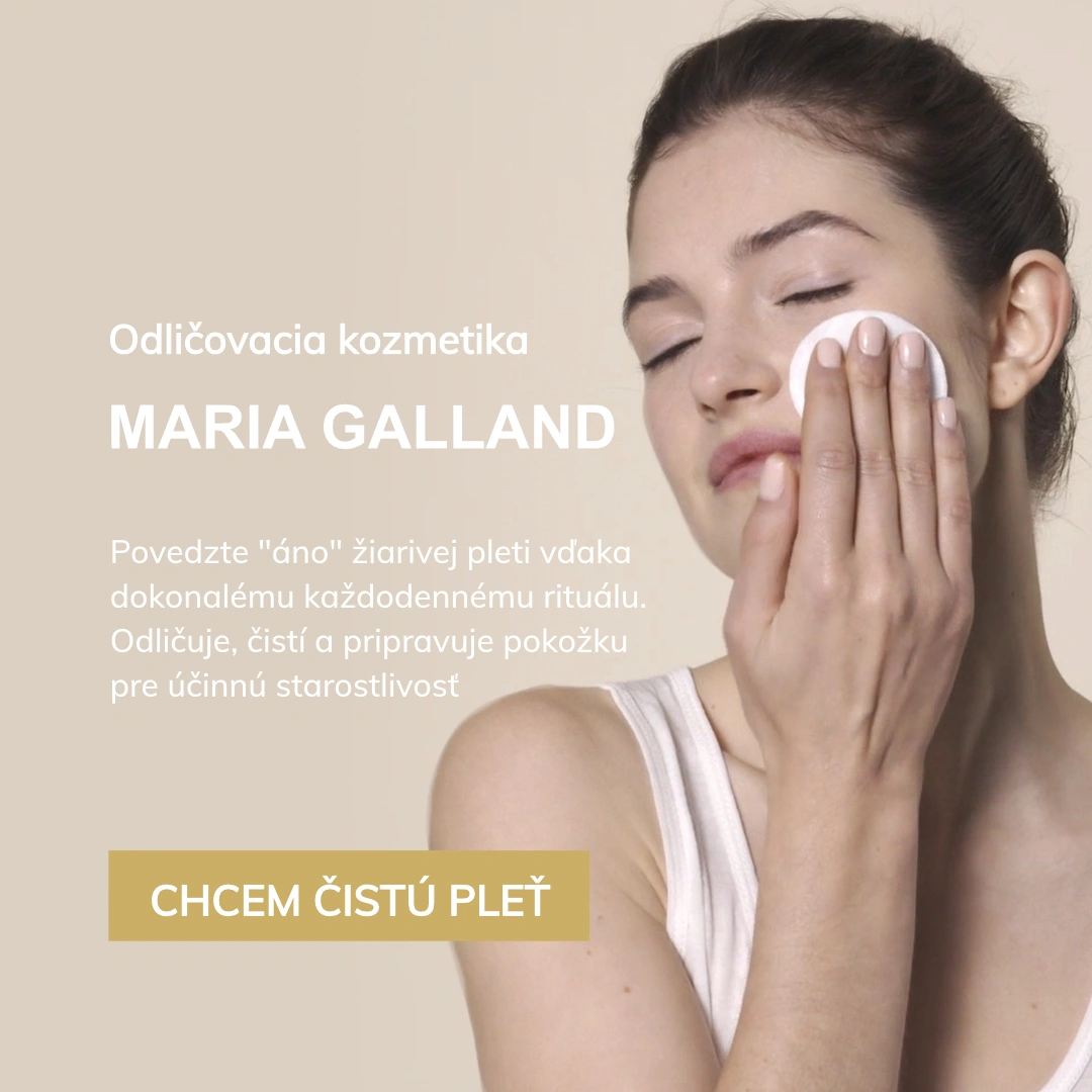 Odličovacia kozmetika
MARIA GALLAND

Povedzte "áno" žiarivej pleti vďaka dokonalému každodennému rituálu. Odličuje, čistí a pripravuje pokožku pre účinnú starostlivosť
